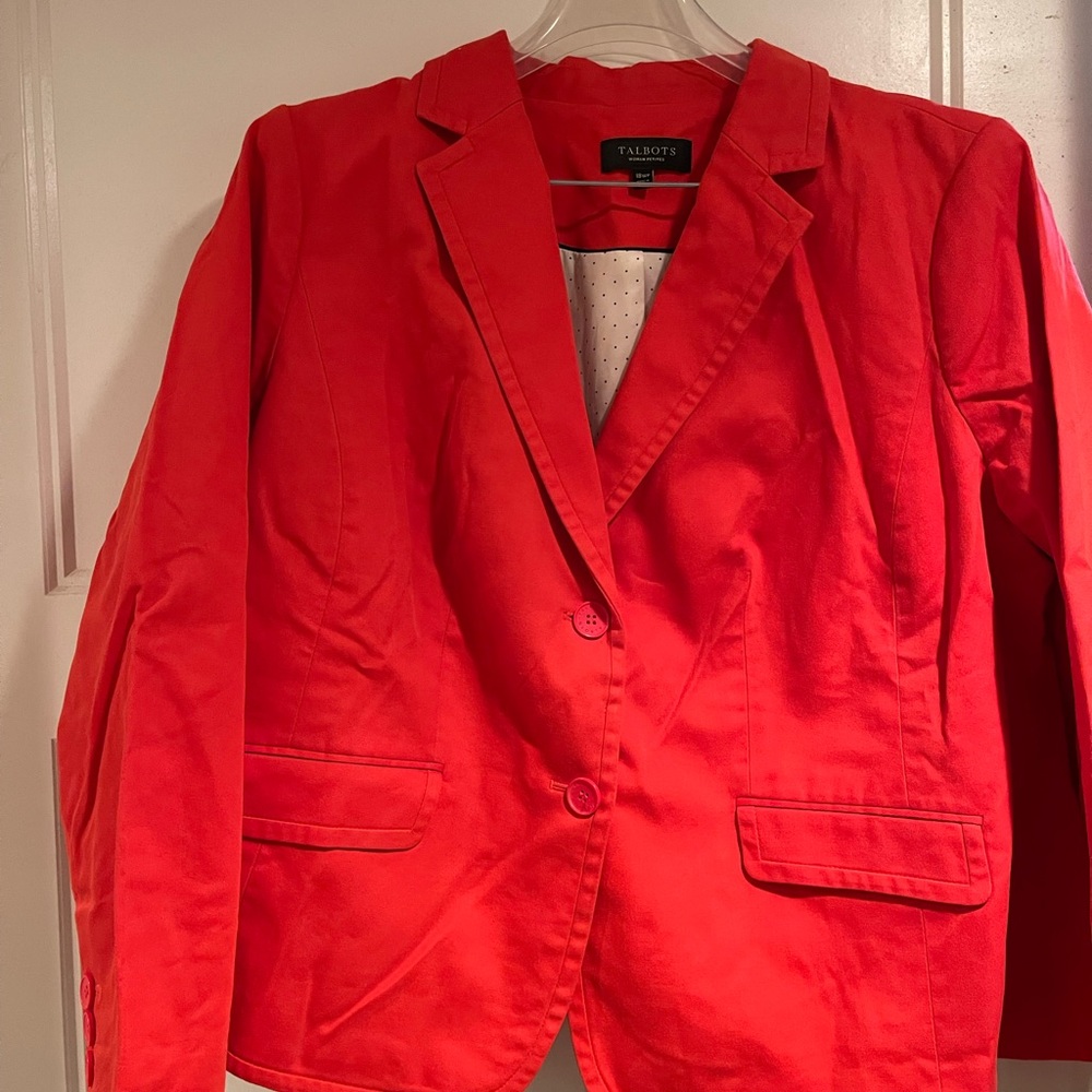 Talbots women’s petite (18WP) orange blazer.